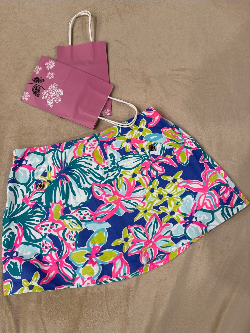 EUC LILLY PULITZER Size Medium Bright Vibrant Multi Color Floral Knit Skort